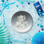  Santa Snowy Forest Winter Animals Papieren Bordje (Feest)