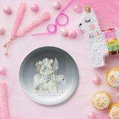  Santa Snowy Forest Winter Animals Papieren Bordje (Feest)