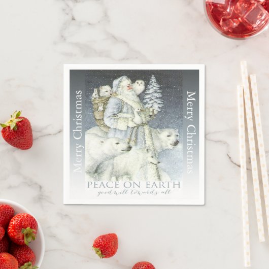  Santa Snowy Forest winterdieren Servetten (Insitu)