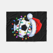 Santa Soccer Ball Christmas Soccer Fleece Deken (Voorkant (Horizontaal))