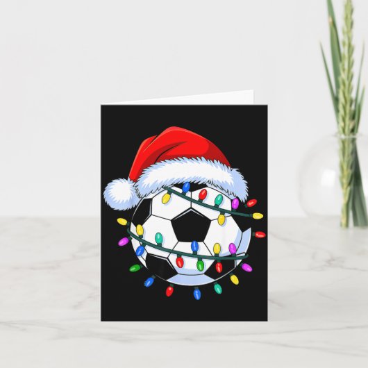 Santa Soccer Ball Christmas Soccer Kaart (Voorkant)