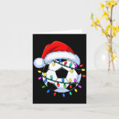 Santa Soccer Ball Christmas Soccer Kaart (Gele Bloem)