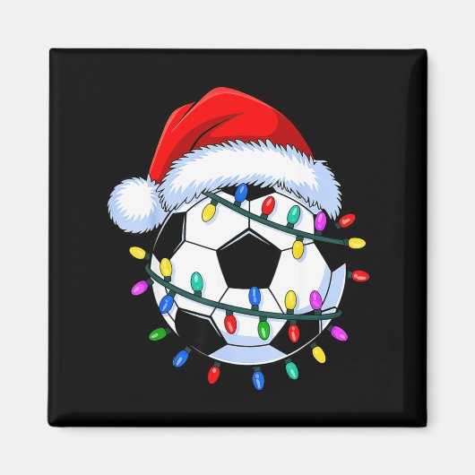 Santa Soccer Ball Christmas Soccer Magneet (Voorkant)
