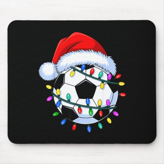 Santa Soccer Ball Christmas Soccer Muismat (Voorkant)
