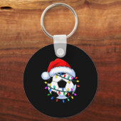 Santa Soccer Ball Christmas Soccer  Sleutelhanger (Voorkant)
