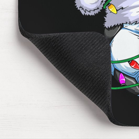 Santa Soccer Ball Srts Design- Christmas Soccer Pl Muismat (Hoek)