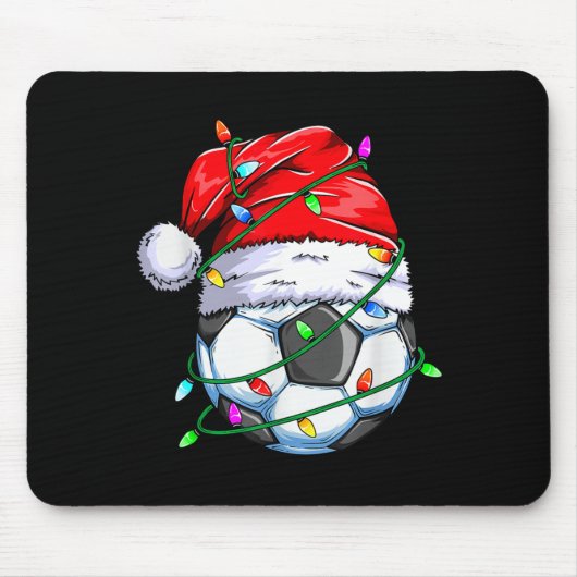 Santa Soccer Ball Srts Design- Christmas Soccer Pl Muismat (Voorkant)