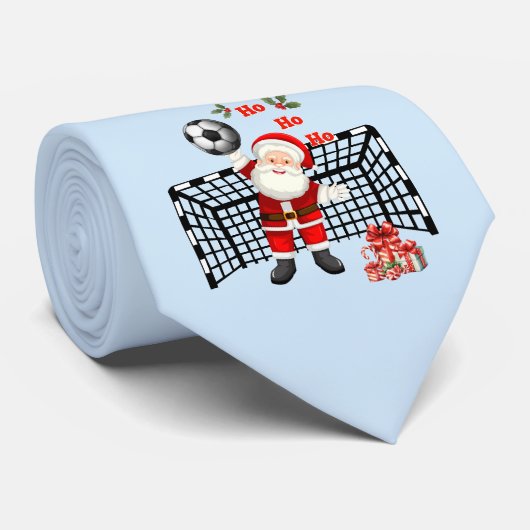 Santa Soccer Christmas Soccer Personalized Stropdas (Opgerold)