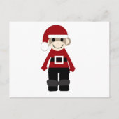 Santa Sock Monkey Feestdagenkaart (Voorkant)