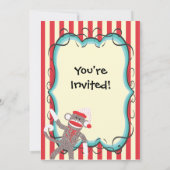 Santa Sock Monkey-kerstfeest Kaart (Achterkant)