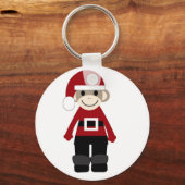 Santa Sock Monkey Sleutelhanger (Voorkant)