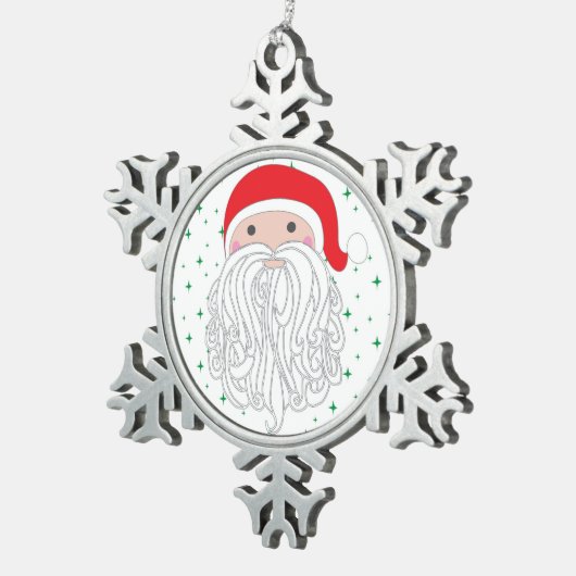 Santa Sparkle Snowflake Ornament (Rechts)