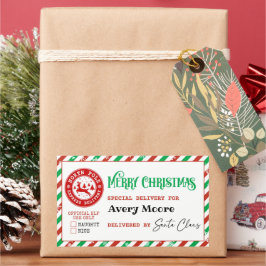 Santa Special Delivery North Pole kerstcadeau Rechthoekige Sticker