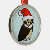 Santa Spectacled Owl Metalen Ornament (Rechts)