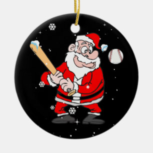 Santa Speel Baseball Pajama Shirt Baseball Keramisch Ornament