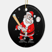 Santa Speel Baseball Pajama Shirt Baseball Keramisch Ornament (Links)