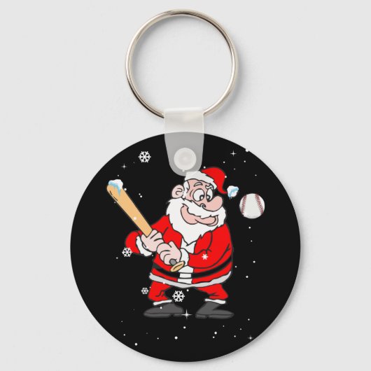 Santa Speel Baseball Pajama Shirt Baseball Sleutelhanger (Voorkant)