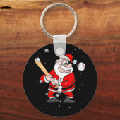 Santa Speel Baseball Pajama Shirt Baseball Sleutelhanger (Voorkant)