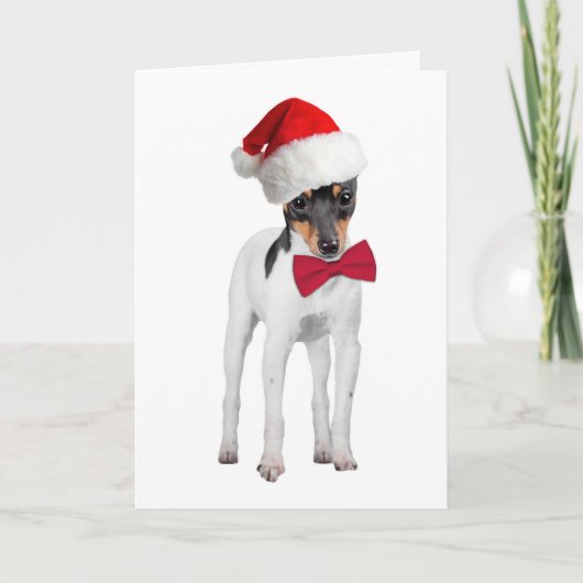 Santa Speelgoed Fox Terrier Christmas Kaart (Voorkant)