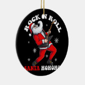 Santa speelt gitaar rock en rol keramisch ornament (Rechts)