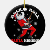 Santa speelt gitaar rock en rol keramisch ornament (Achterkant)