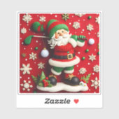 Santa speelt golf in de winter sticker (Vel)