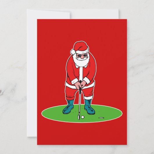 Santa speelt golf kaart (Voorkant)