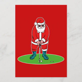 Santa speelt golf kaart