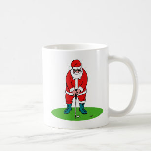 Santa speelt golf koffiemok
