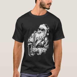 Santa speelt saxofoon Jazz Grappige saxofonist San T-shirt