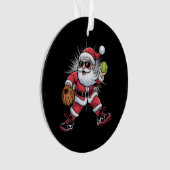 Santa speelt softbal als Pitcher Christmas Sports Ornament (voorkant)