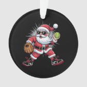 Santa speelt softbal als Pitcher Christmas Sports Ornament (voorkant)