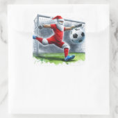 Santa speelt voetbal tijdens de feestdagen vierkante sticker (Tas)