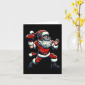 Santa Spelen Amerikaans Football Kerstmis Vrouwen  Kaart (Gele Bloem)