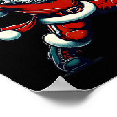 Santa Spelen Amerikaans Football Kerstmis Vrouwen  Poster (Hoek)