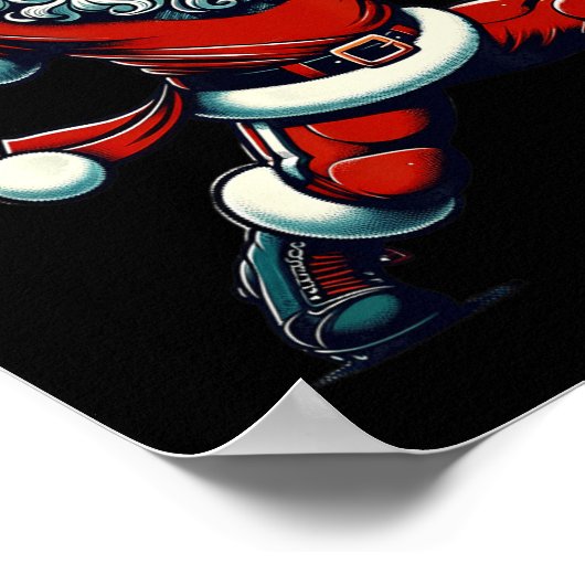 Santa Spelen Amerikaans Football Kerstmis Vrouwen Poster (Hoek)