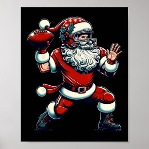 Santa Spelen Amerikaans Football Kerstmis Vrouwen  Poster