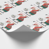 Santa spelen Golf Christmas Player Golfer Cadeaupapier (Hoek)