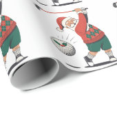 Santa spelen Golf Christmas Player Golfer Cadeaupapier (Rol Hoek)