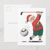 Santa spelen Golf Christmas Player Golfer Feestdagenkaart (Voorkant / Achterkant)
