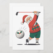 Santa spelen Golf Christmas Player Golfer Kaart (Voorkant / Achterkant)