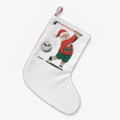 Santa spelen Golf Christmas Player Golfer Kleine Kerstsok (Voorkant (Hangend))