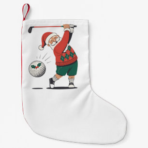 Santa spelen Golf Christmas Player Golfer Kleine Kerstsok
