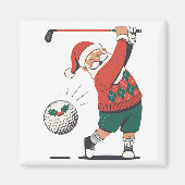 Santa spelen Golf Christmas Player Golfer Magneet (Voorkant)