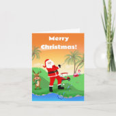 Santa spelen uit water gevaar in Florida Golf Kaart (Voorkant)