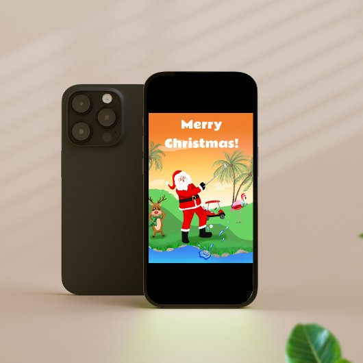 Santa spelen uit water gevaar in Florida Golf Kaart