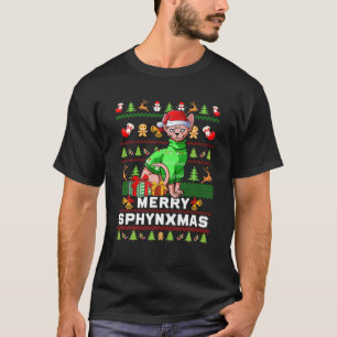Santa Sphynxmas Sphynx Cat Lover Ugly Sweater Chri T-shirt