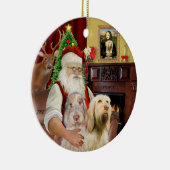 Santa - Spinone Italiano (TWEED) Keramisch Ornament (Rechts)