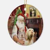 Santa - Spinone Italiano (TWEED) Keramisch Ornament (Links)
