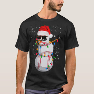 Santa Sport Design voor Heren Jongens Kerstmis Bas T-shirt